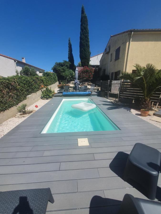 Appartamento T2 en rez de jardin de maison, avec piscine privée, draps et serviettes de toilette non fournis Argelès-sur-Mer Esterno foto